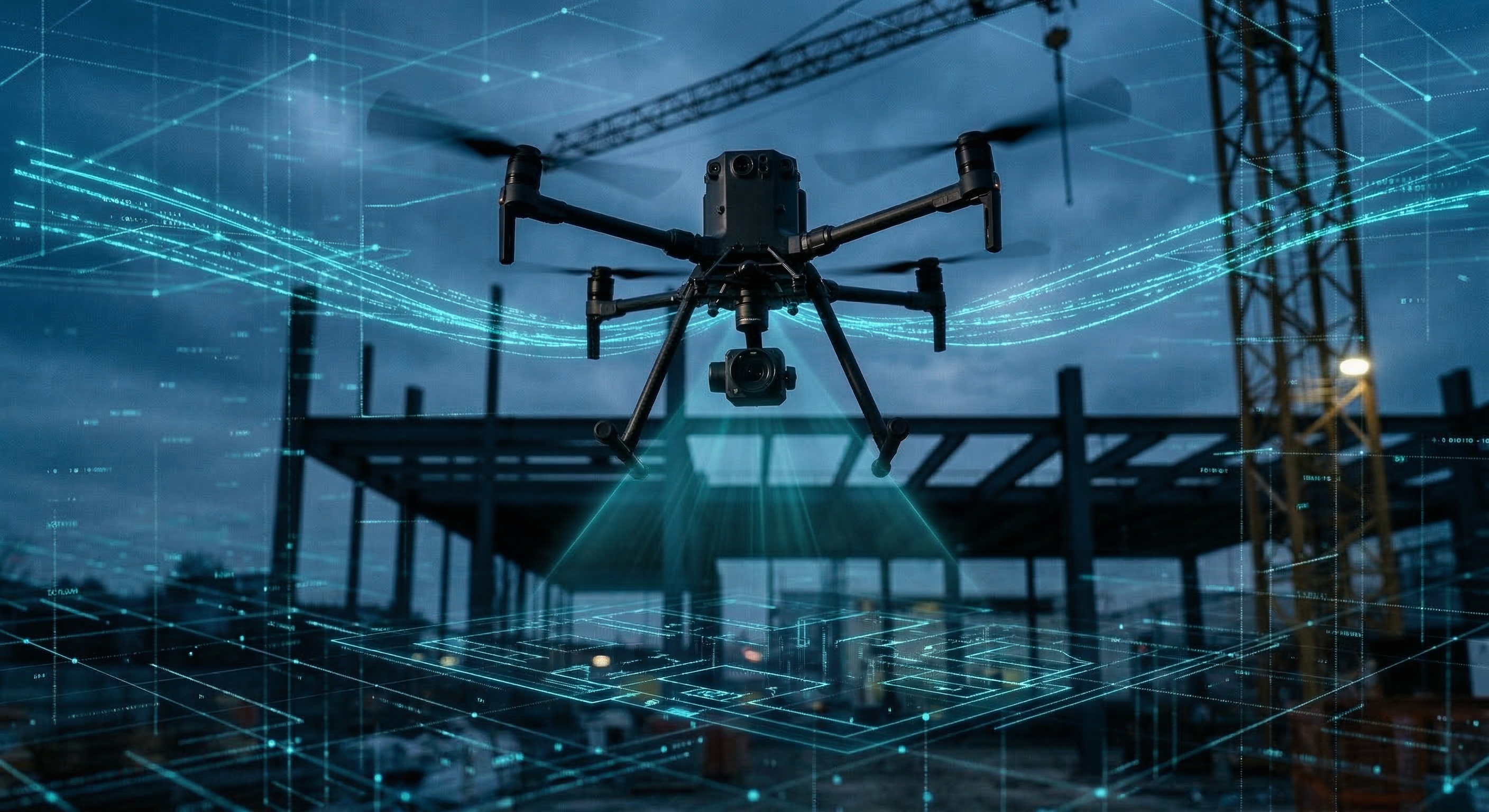 Drone sorveglianza cantiere